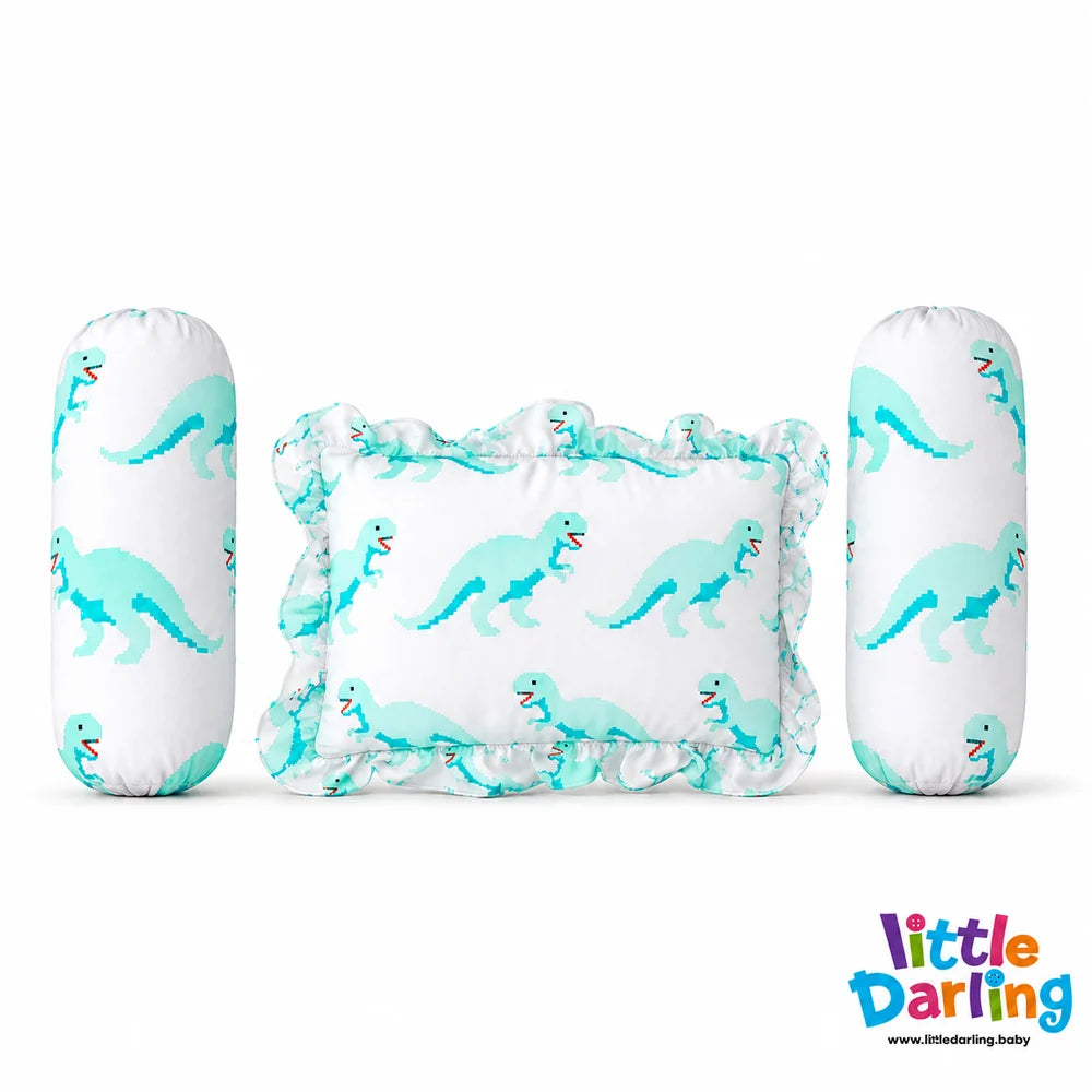 Head Pillow Set PK of 3 Dinosaur Print
